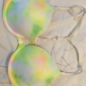 VS Pink TieDye raceback bra